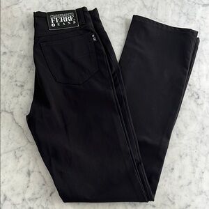 Gianfranco Ferre Vintage Y2K Black Stretch Slim Fit Pants With Belt